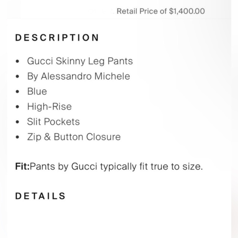 Authentic Gucci Blue paper bag waist cherry appliqué jeans 27 - Picture 6 of 12